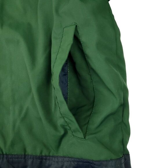 Vtg Tommy Hilfiger Men's Large Fleece Lined Hooded Green Blue Yellow Rain Jacket - Picture 15 of 15